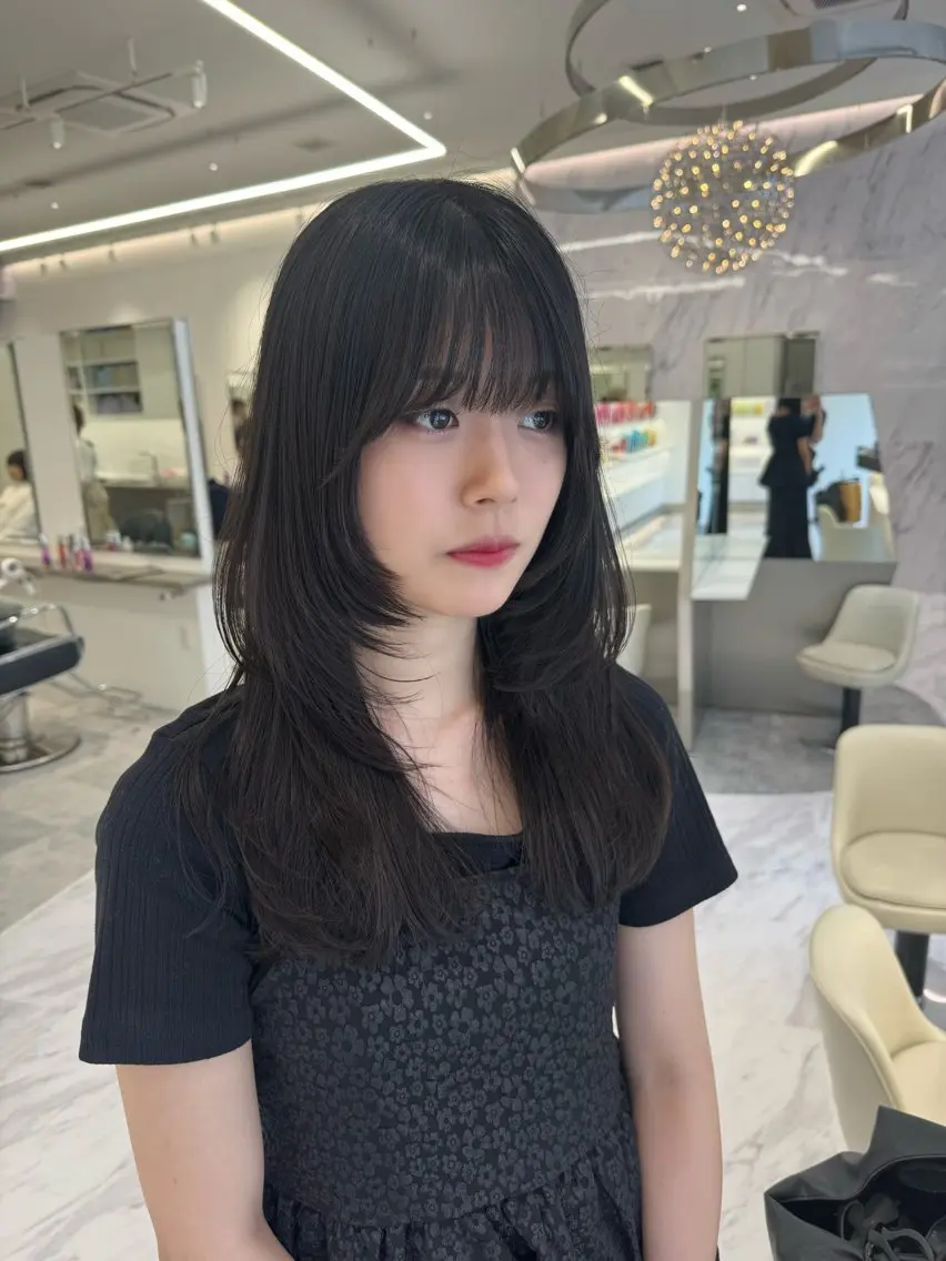 ロング カラー カット ヘアカラー ParveMix🍀 藤原愛未のヘアスタイル