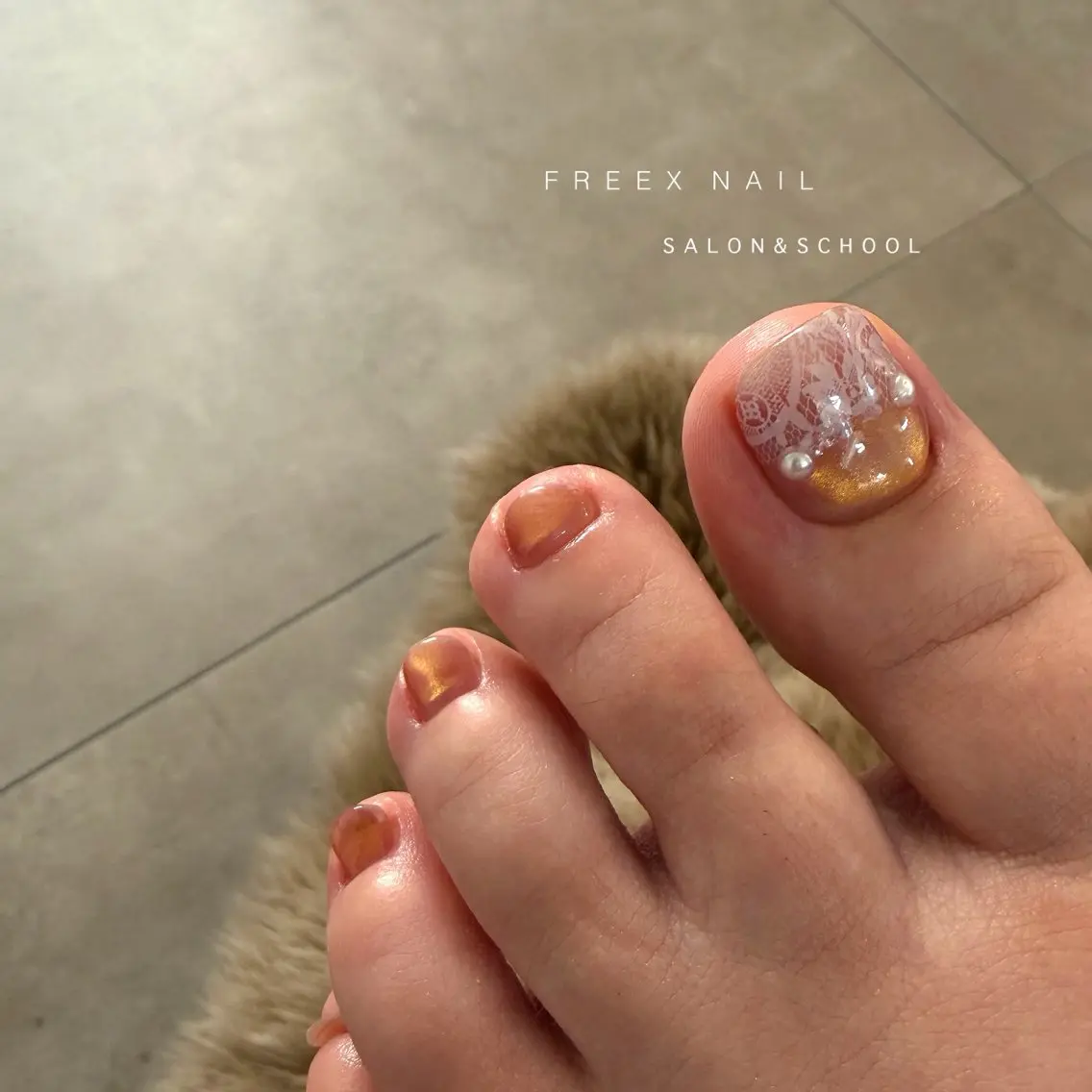 ネイル レース フットネイル freex nail /ニュアンス/個性派のネイルデザイン