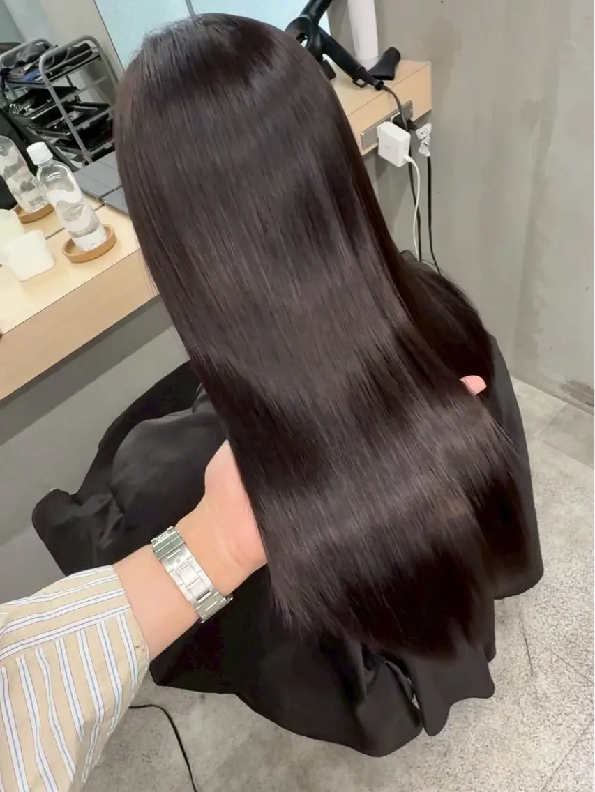 ロング カラー 透明感カラー ヘアカラー 透明感カラー 大工廻あすやのヘアスタイル