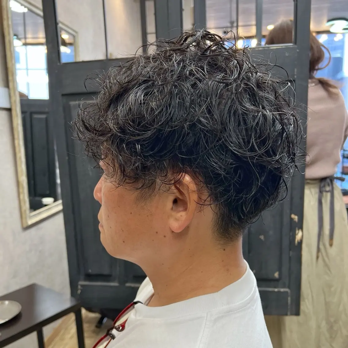 パーマ メンズ マッシュ メンズパーマ スパイラルパーマ 高島 梨瑚のヘアスタイル