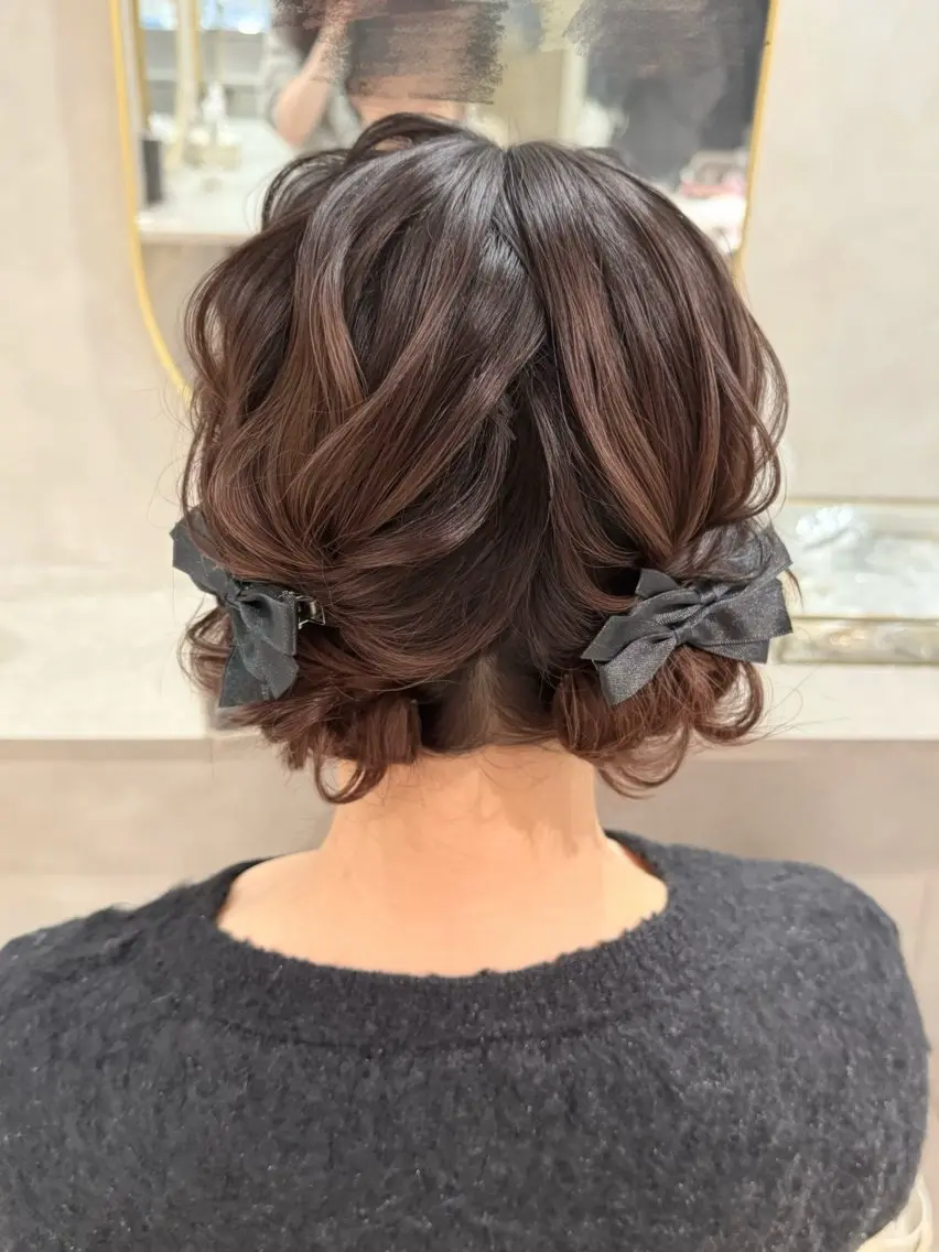 ヘアアレンジ ヘアセット セットサロンCURE 🩵あんみのマツエク・マツパデザイン