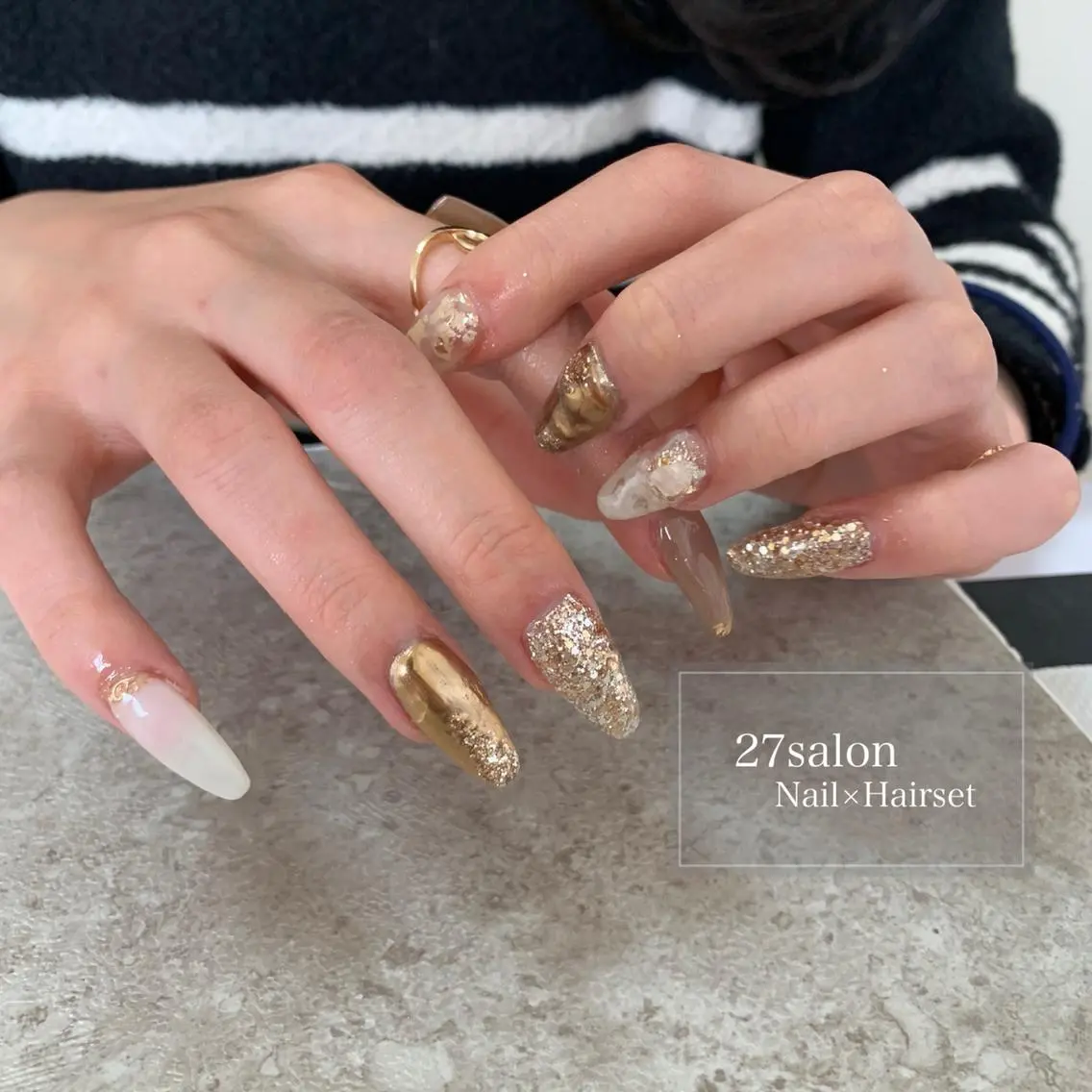 ネイル ニュアンスネイル ハンドネイル 27salon yuinaのネイルデザイン
