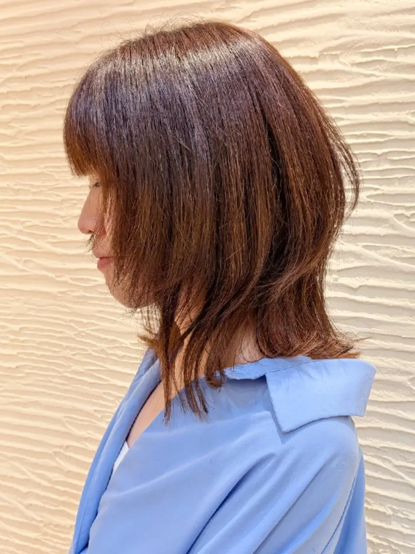 ミディアム くびれヘア くびれレイヤー レイヤーカット 鎌田 流沙奈のヘアスタイル