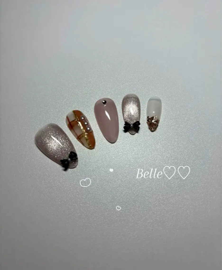 ネイル 韓国ネイル マグネットネイル ワンホンネイル ハンドネイル Belle yumiのネイルデザイン