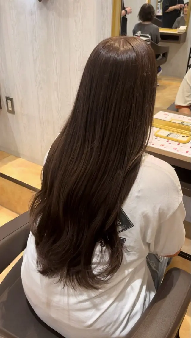 ロング カラー グレージュ ラベンダーカラー ラベンダーグレージュ ラベンダーグレー ヘアカラー ブリーチなしWカラー レイヤー/Rickyのヘアスタイル
