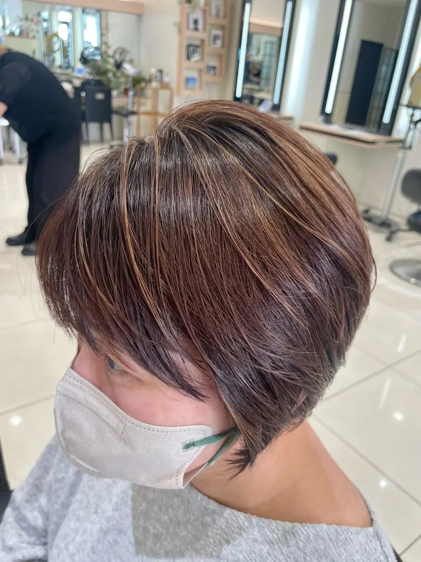 ショート ハイライト 店長/髪質改善 艶カラー/清水祥偉のヘアスタイル