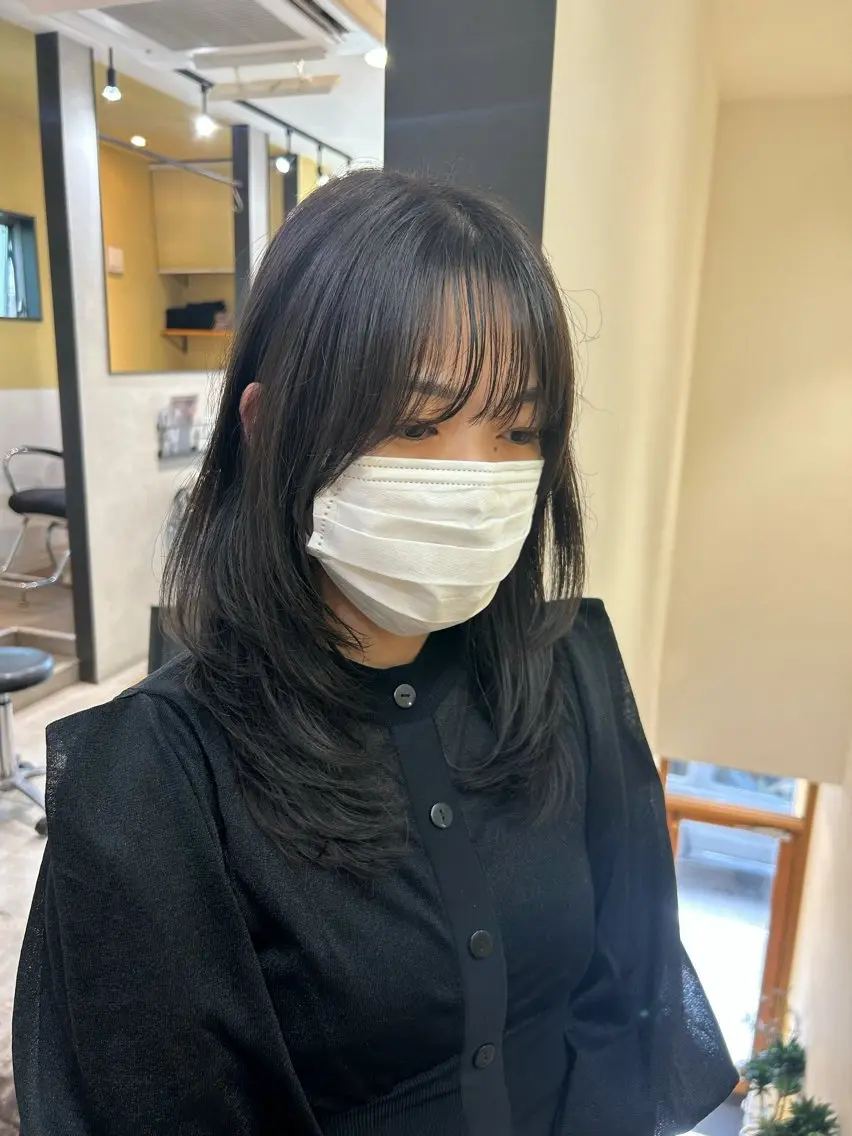 セミロング レイヤーカット カット トリートメント hubhair レイヤー/透明感のヘアスタイル