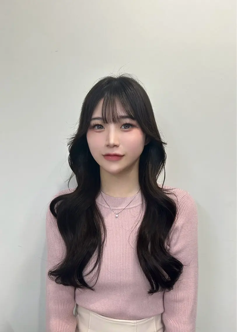 ロング ボブ 顔まわりレイヤー 韓国風ヘア レイヤーカット ロング 韓国ヘア/レイヤー Lily Wongのヘアスタイル