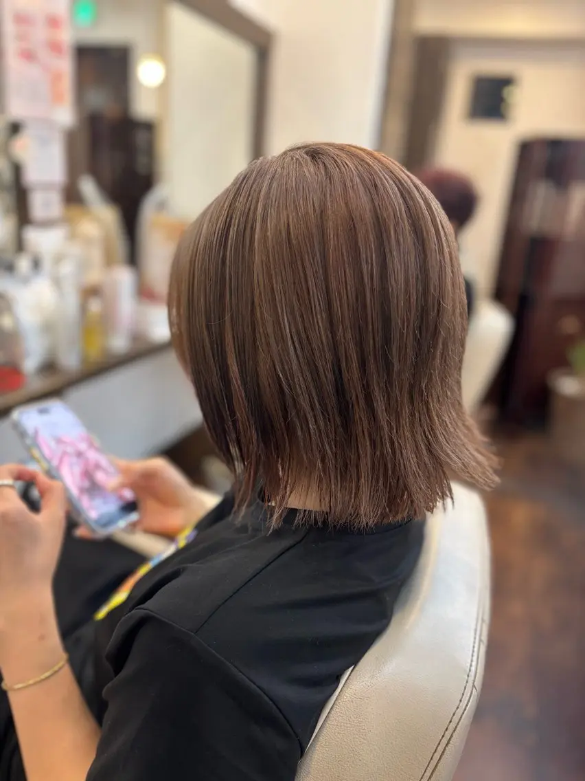 ショート カラー 切りっぱなしボブ ベージュカラー 透明感カラー ボブ ヘアカラー 🌿吉池 朱莉🌿のヘアスタイル