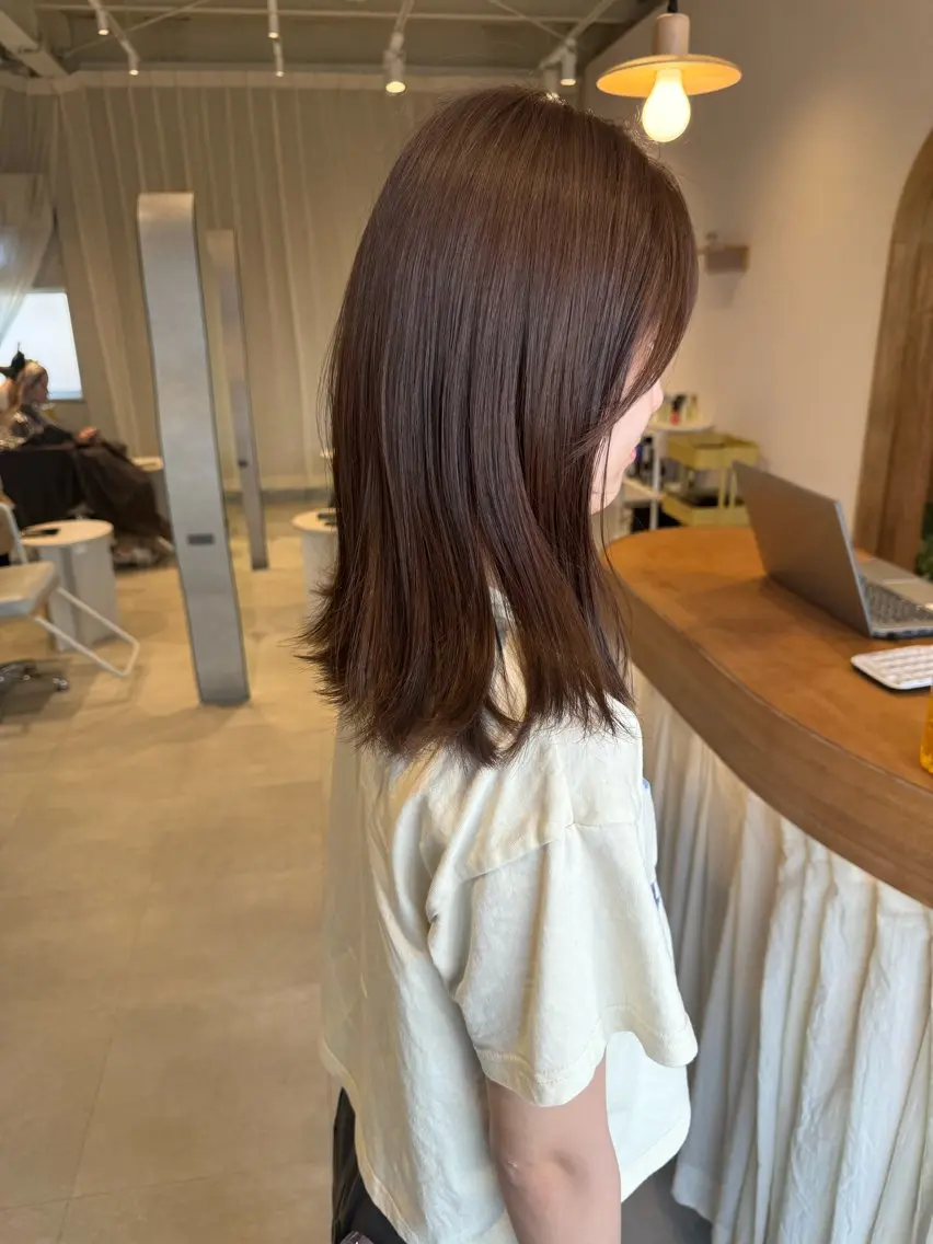 ミディアム カラー カット ヘアカラー トリートメント メンズパーマ/ ボブパーマ/タクミのヘアスタイル
