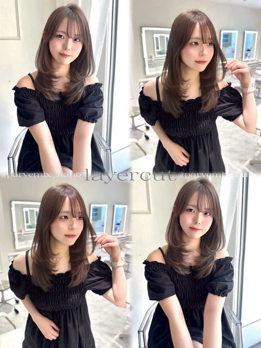ロング カラー カット ヘアカラー トリートメント NANO/ ブリーチ×レイヤーのヘアスタイル