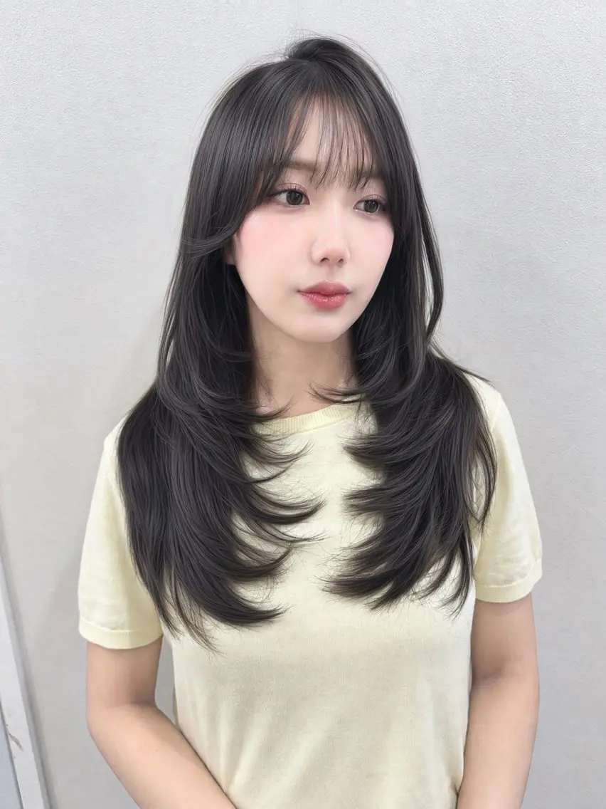 ロング カラー レイヤーカット AIRI layer cut hairのヘアスタイル