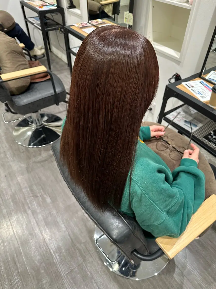 セミロング カラー ブラウンカラー ピンクカラー ピンクブラウン ヘアカラー トリートメント 艶髪レイヤー上田 紗也🇰🇷💗のヘアスタイル