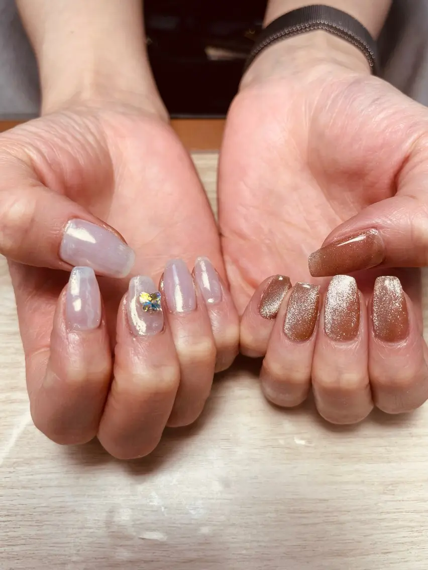 ネイル オーロラネイル ジェルネイル マグネットネイル AZNAIL matsudaのネイルデザイン