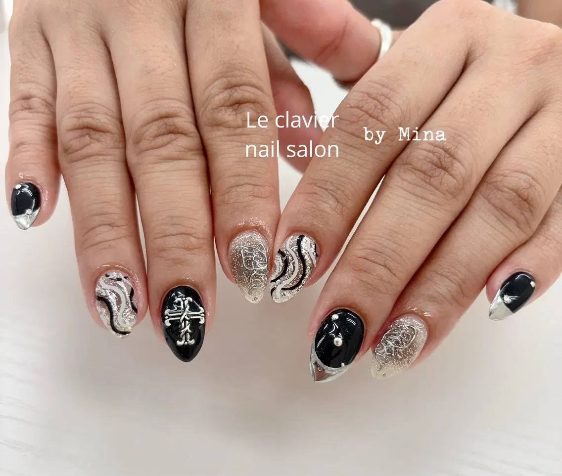ネイル アートネイル 長さ出し ジェルネイル パラジェル スカルプネイル Mina Nailのネイルデザイン