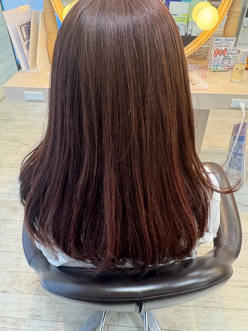 セミロング カラー 透明感カラー ダブルカラー ハイライトカラー インナーカラー 顔まわりレイヤー CREA渋沢 モデル募集🌺アイナのヘアスタイル