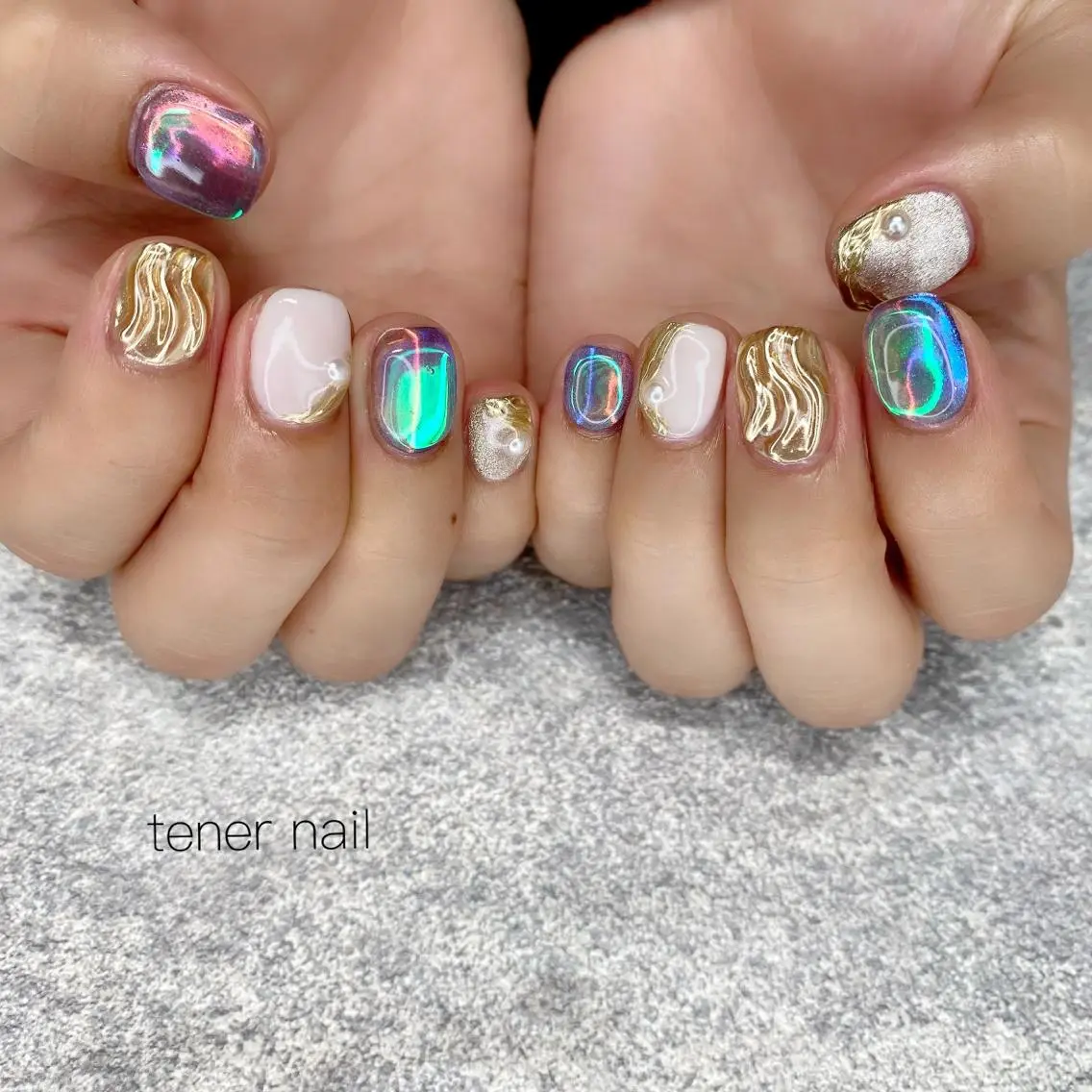 ネイル 氷ネイル・うるうるネイル ニュアンスネイル テネルネイル tener nailのネイルデザイン