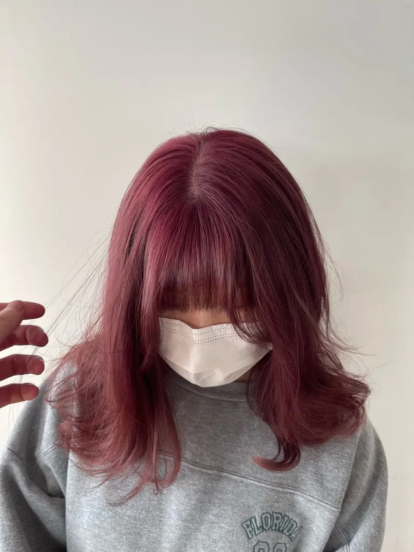 カラー ブリーチ ピンクカラー ヘアカラー ボブ/レイヤー /河内温太のヘアスタイル