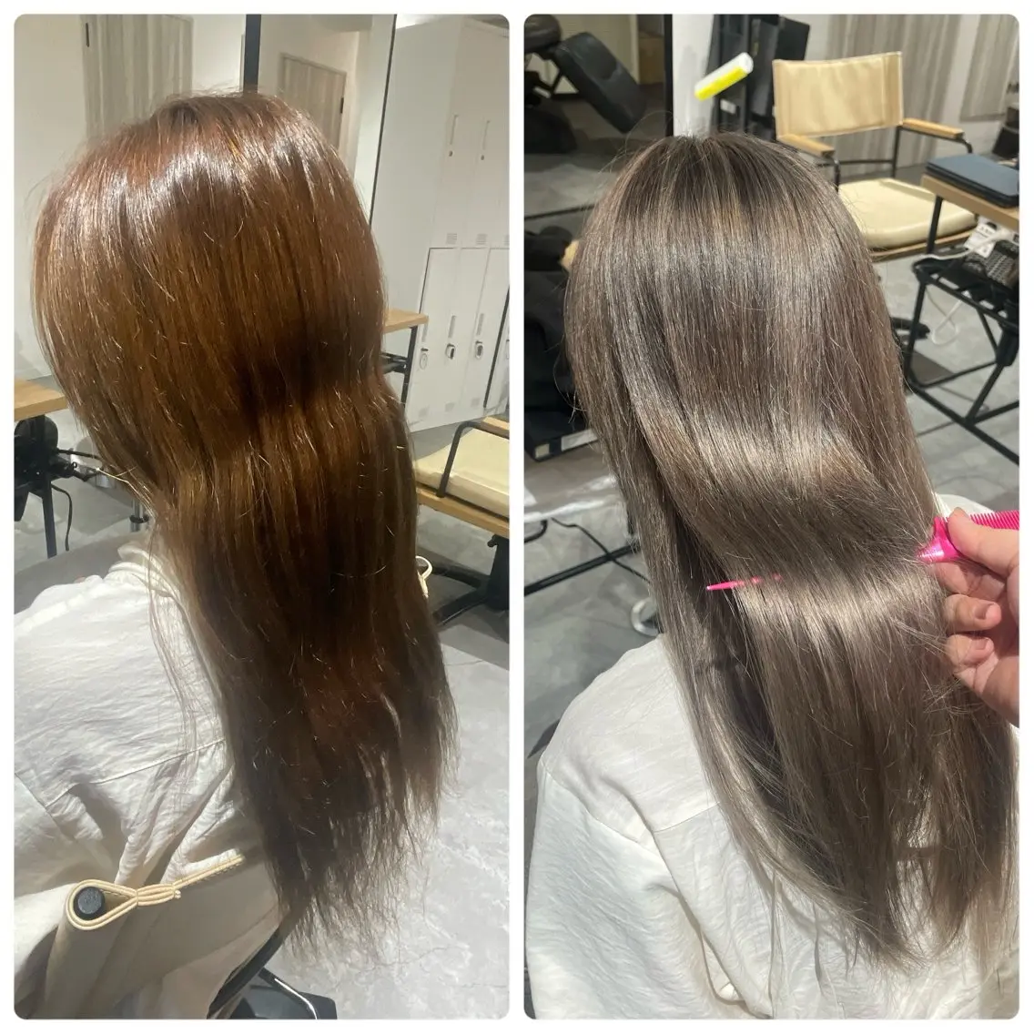 ロング カラー ブリーチ 透明感カラー ハイトーンカラー オレンジ ヘアカラー 天王町×艶感 カラー 🍒サヤ🍒のヘアスタイル