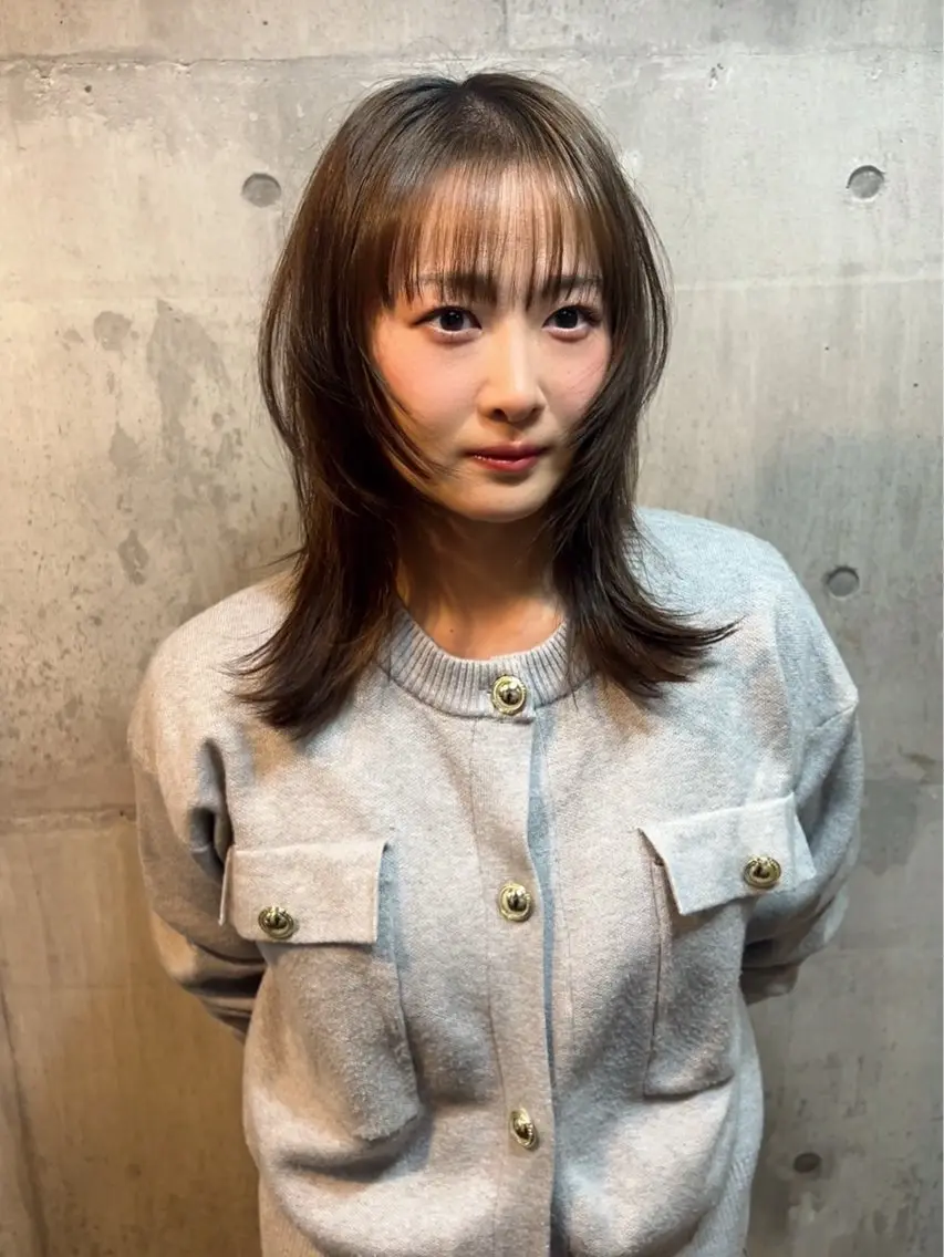 ミディアム ハッシュカット ハッシュカット レイヤーカット　熊谷のヘアスタイル