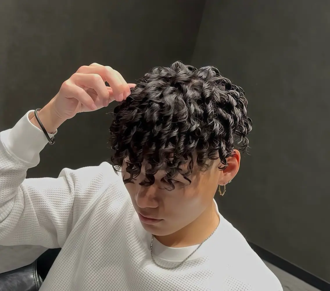 ミディアム パーマ メンズ HINA ちゃんのヘアスタイル