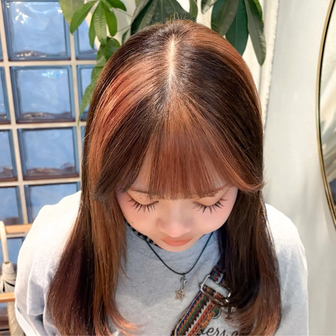 ミディアム カット ヘアカラー トリートメント ♥️ボブ縮毛矯正/暖 色/minami♥️のヘアスタイル