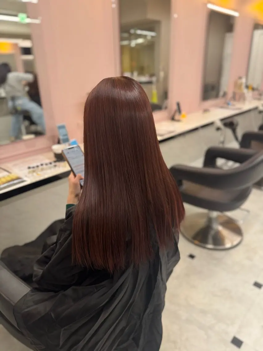 ロング ヘアカラー トリートメント ヘッドスパ ヘアセット ♥️韓国風透明感 暖色misa♥️のヘアスタイル