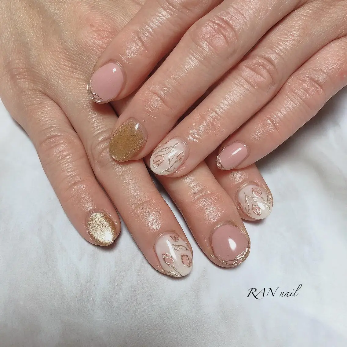 ネイル 入学式 フラワーネイル フットネイル ジェルネイル マグネットネイル RAN nailのネイルデザイン