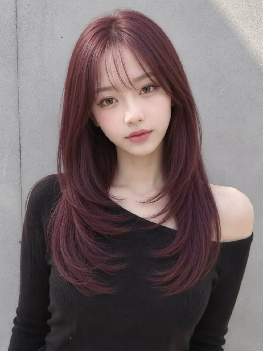 ロング カラー 韓国風ヘア レイヤーカット カット ヘアカラー トリートメント 渋谷韓国レイヤー /SAYAKA🩶ᩚのヘアスタイル