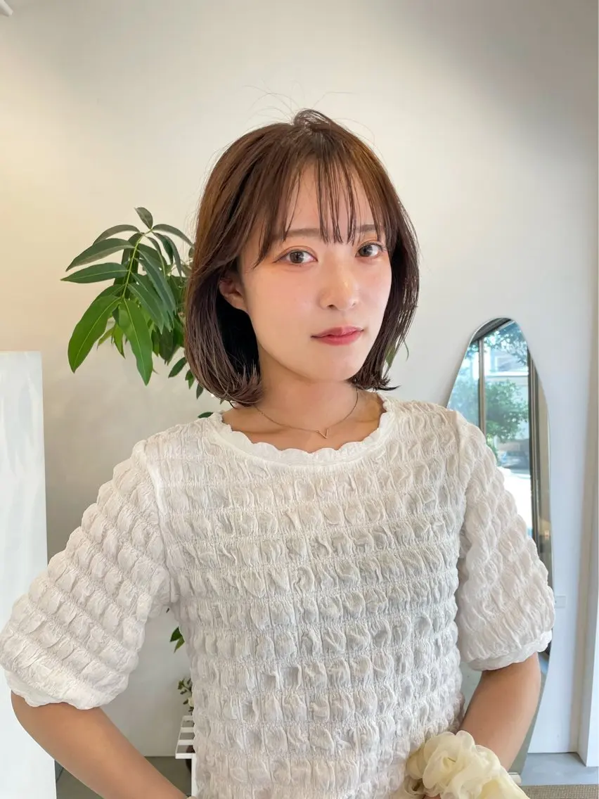 💫超話題💫似合わせボブ・セミロングカット+超音波トリートメントの写真
