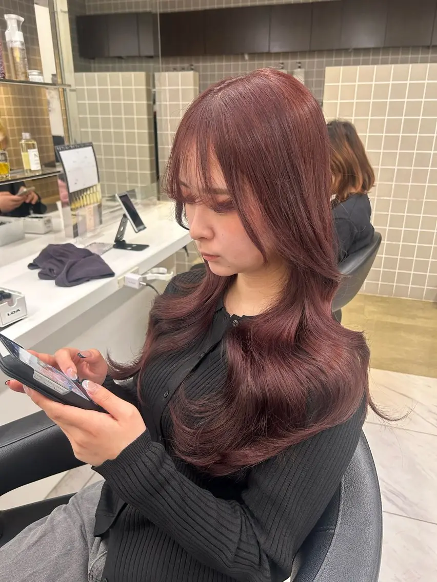 ロング ヘアカラー トリートメント 🤍透明感/韓国風/ レイヤー/優大🤍のヘアスタイル