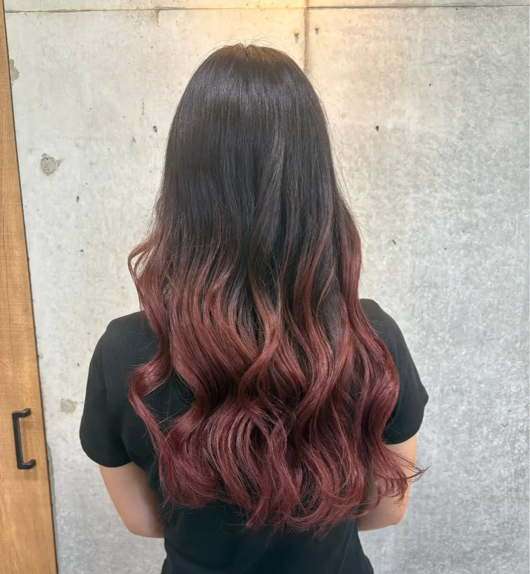 ロング カラー グラデーションカラー レッドカラー ヘアカラー モデル募集中🌺 KANONのヘアスタイル