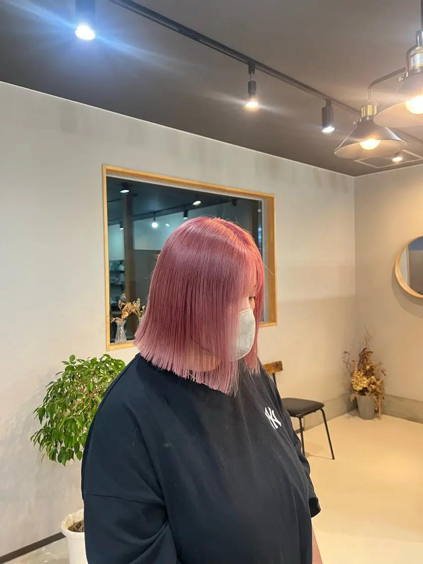 ミディアム カラー ピンクカラー ホワイトピンク カット ヘアカラー トリートメント MAYU / Raf.のヘアスタイル