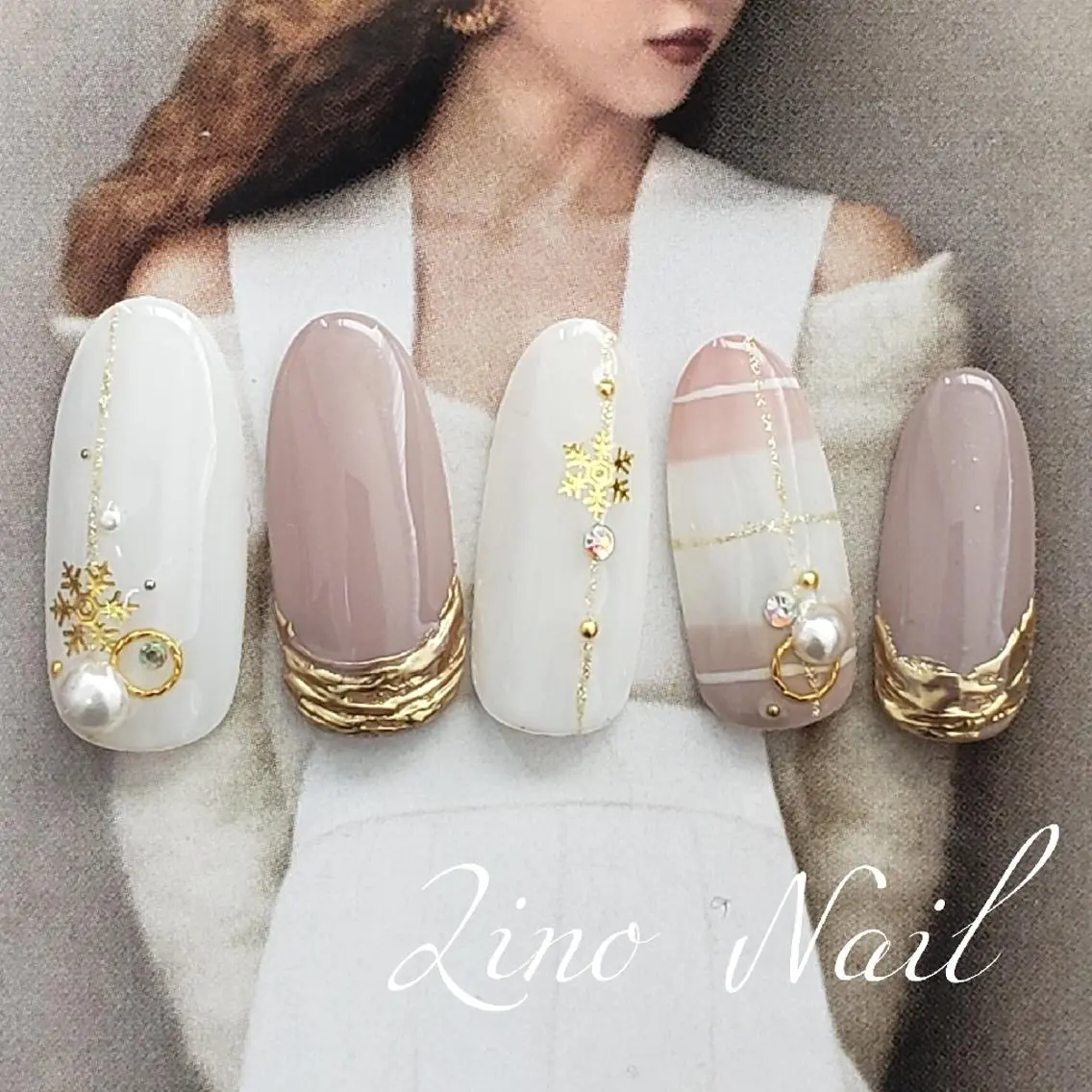 ネイル カジュアル ジェルネイル キラキラネイル ミラーネイル ニュアンスネイル Lino Nailのネイルデザイン