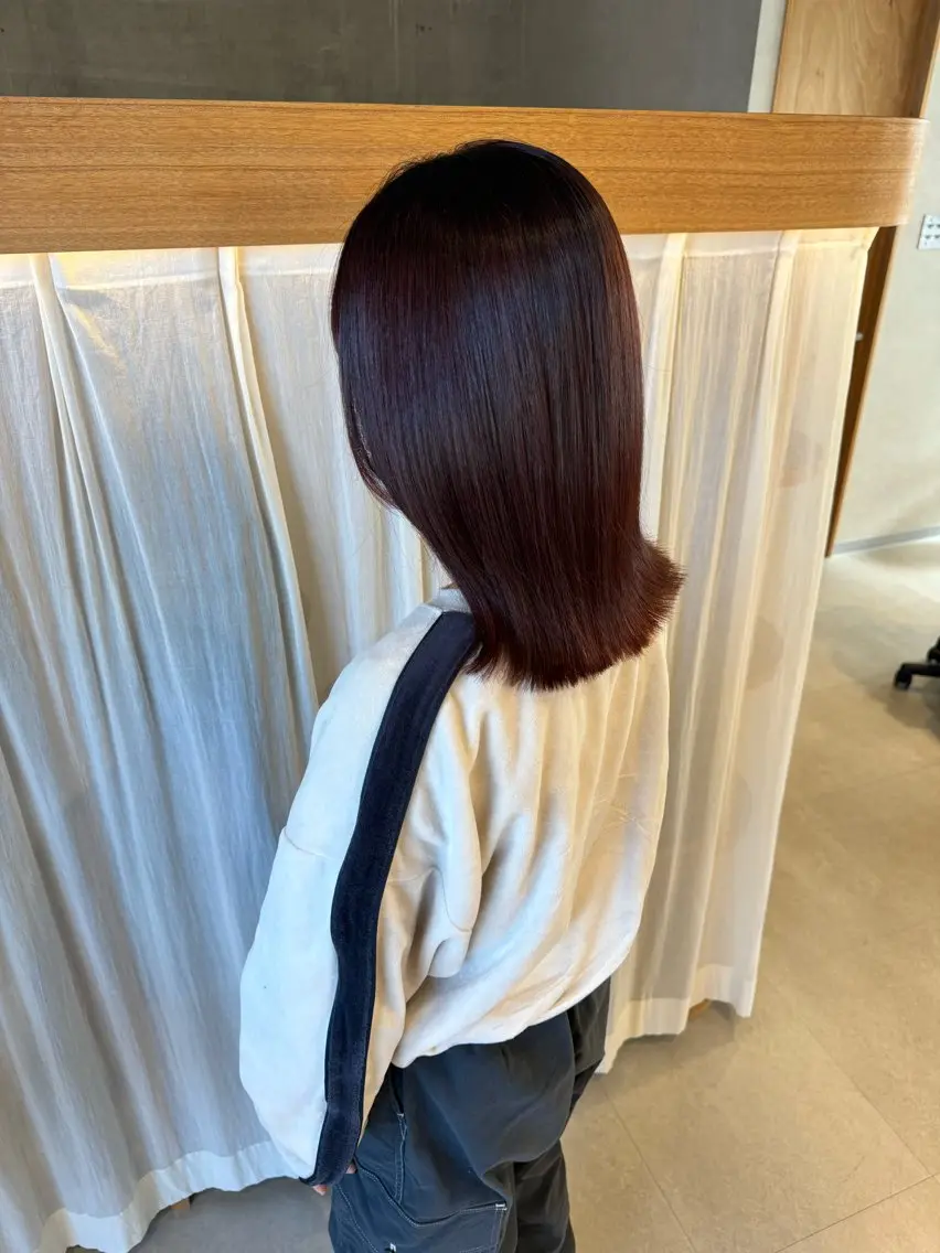 ミディアム カラー ブラウンカラー ピンクカラー ピンクブラウン カット ヘアカラー トリートメント メンズパーマ/ ボブパーマ/タクミのヘアスタイル