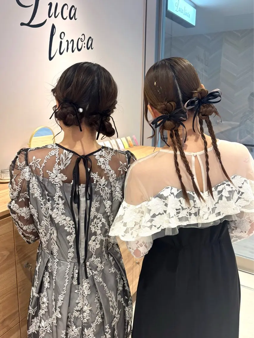 ‎🤍💐ヘアセット💐🤍お出かけ前のアレンジも大歓迎です🙌🏻の写真