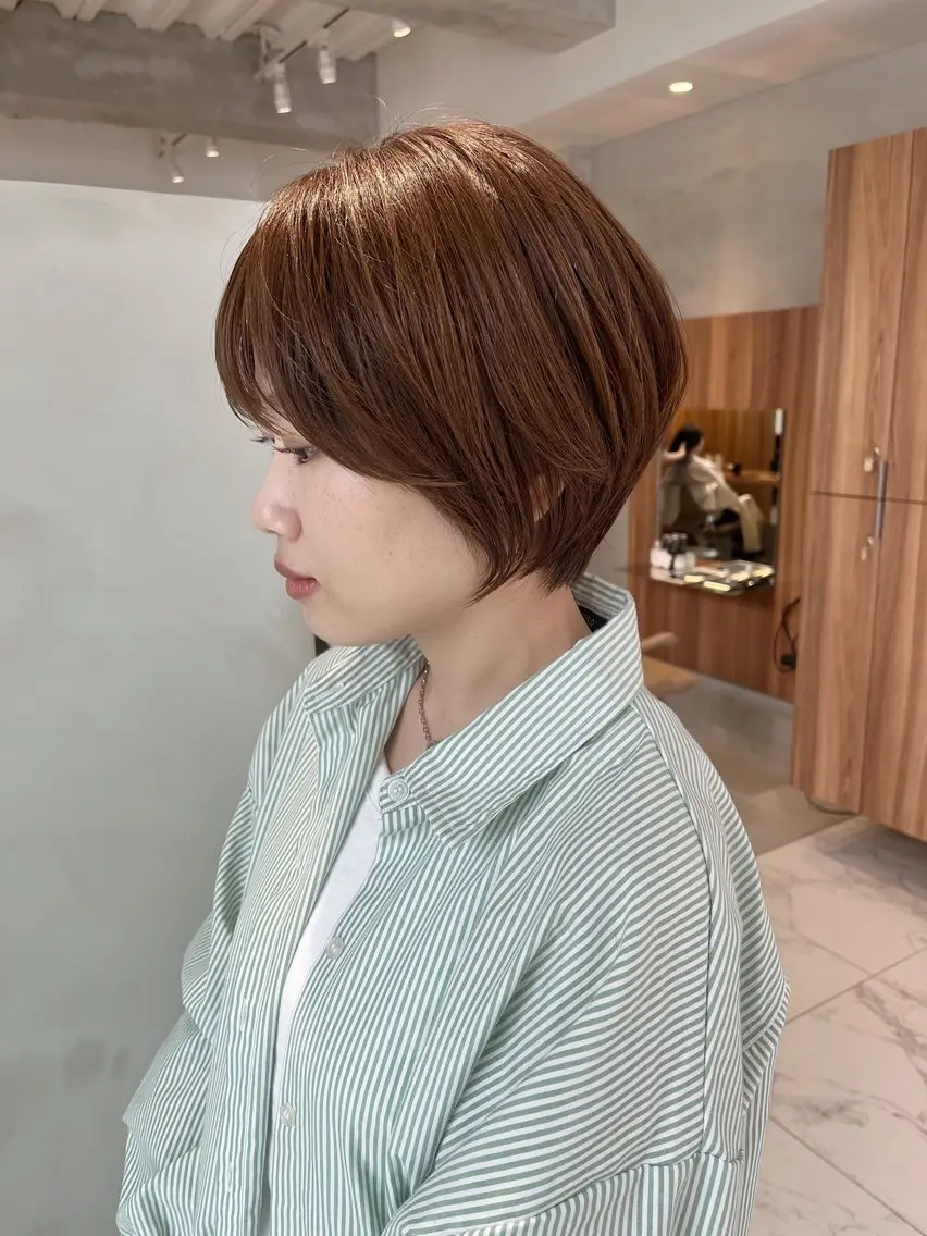 ショート ショートヘア 🫒🫒ブリーチなし 艶カラー🫒ヤマシロのヘアスタイル