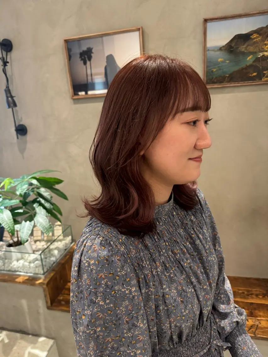 セミロング カット ヘアカラー トリートメント 新宿/顔周りカット +レイヤー=しずく♩のヘアスタイル