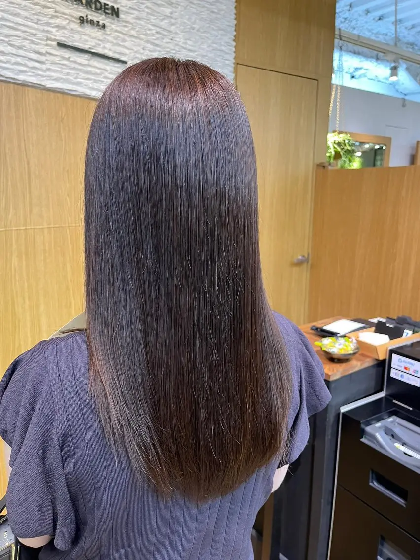 カラー ひなこ♡縮毛矯正/ 艶カラー🤍透明感のヘアスタイル