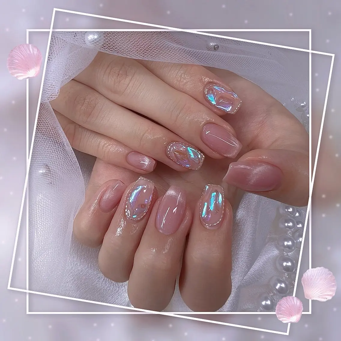 ネイル チークネイル フレンチネイル グラデーション マグネットネイル マグネットフレンチ ハンドネイル Chill Nailsalonのネイルデザイン