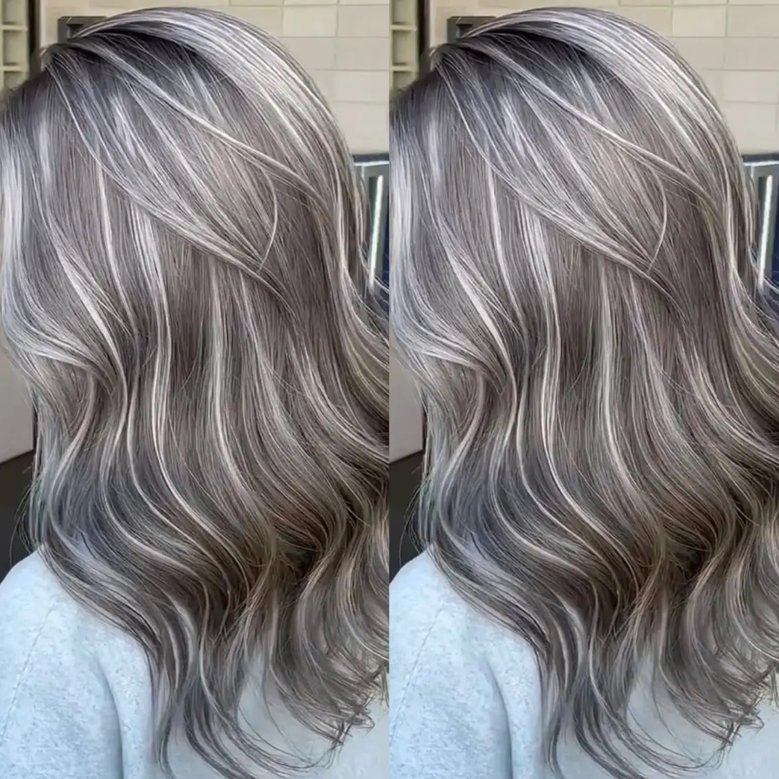 ロング カラー グレージュ ハイライトカラー ハイライト カット ヘアカラー トリートメント 表参道/ハイライト バレイヤージュのヘアスタイル