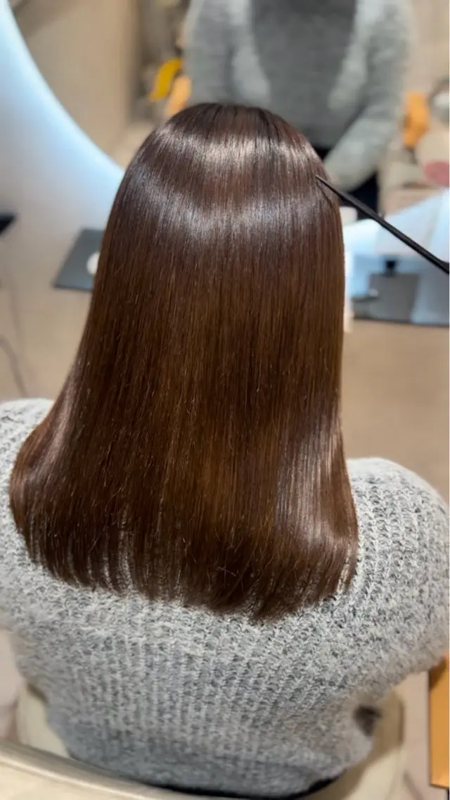 ミディアム カット ヘアカラー 縮毛矯正 トリートメント 髪質改善支持率 NO.1/韓国風💎のヘアスタイル