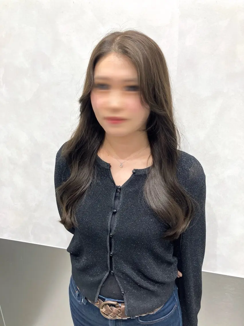 ロング カラー カット ヘアカラー トリートメント 💖ブリーチなし透明 感💖ASAHIのヘアスタイル