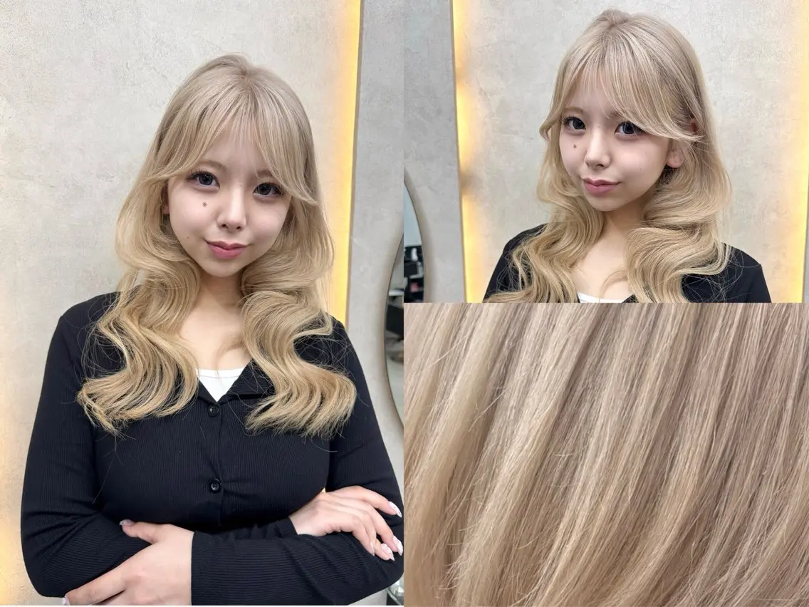 ロング ヘアカラー トリートメント ヘッドスパ ケアブリーチ🌺韓国 レイヤー🪽‪とわのヘアスタイル