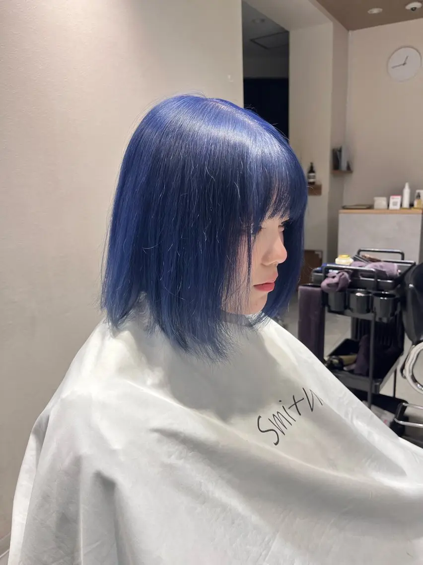 カラー ブリーチ ブルーカラー ブリーチ/縮毛矯正 ❤️‍🔥シンノスケのヘアスタイル