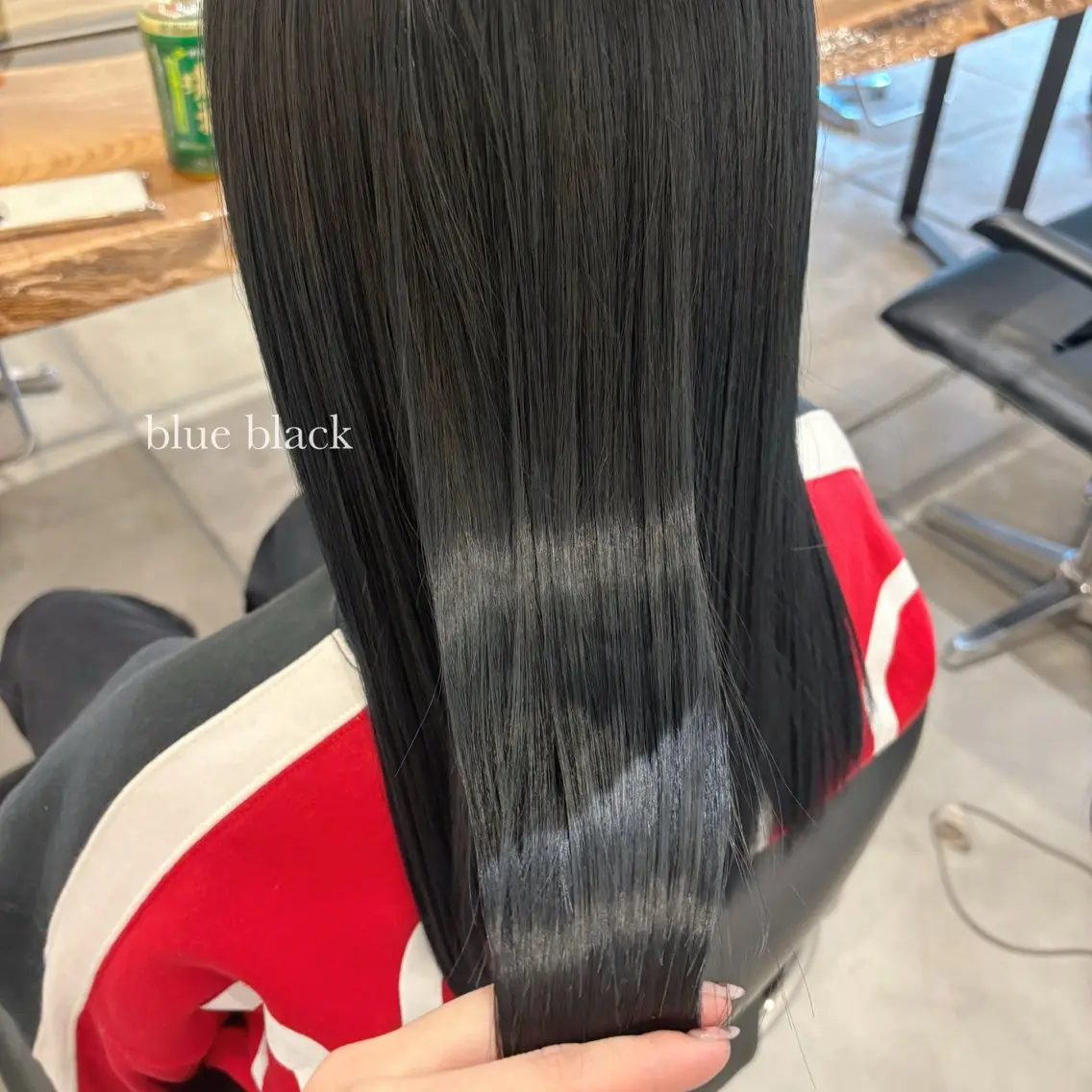 ロング カラー 黒髪 ブルーカラー ブルーブラック ヘアカラー mihiro 🎀のヘアスタイル