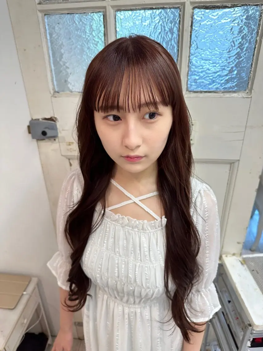 ロング カラー ブリーチ ブラウンカラー ブリーチなしカラー ピンクカラー ピンクブラウン 櫻坂ヘアメ美容師 すず花🌸のヘアスタイル