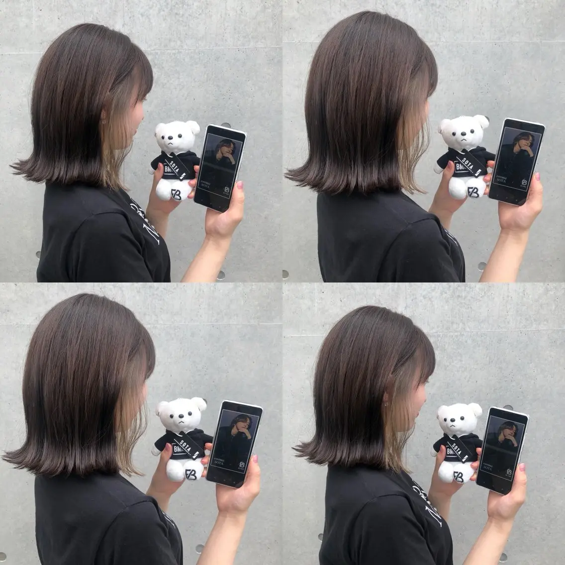 ミディアム カラー ベージュカラー ブリーチ 透明感カラー イヤリングカラー ミルクティーベージュ 推しカラー✨ オタク美容師ユウカのヘアスタイル