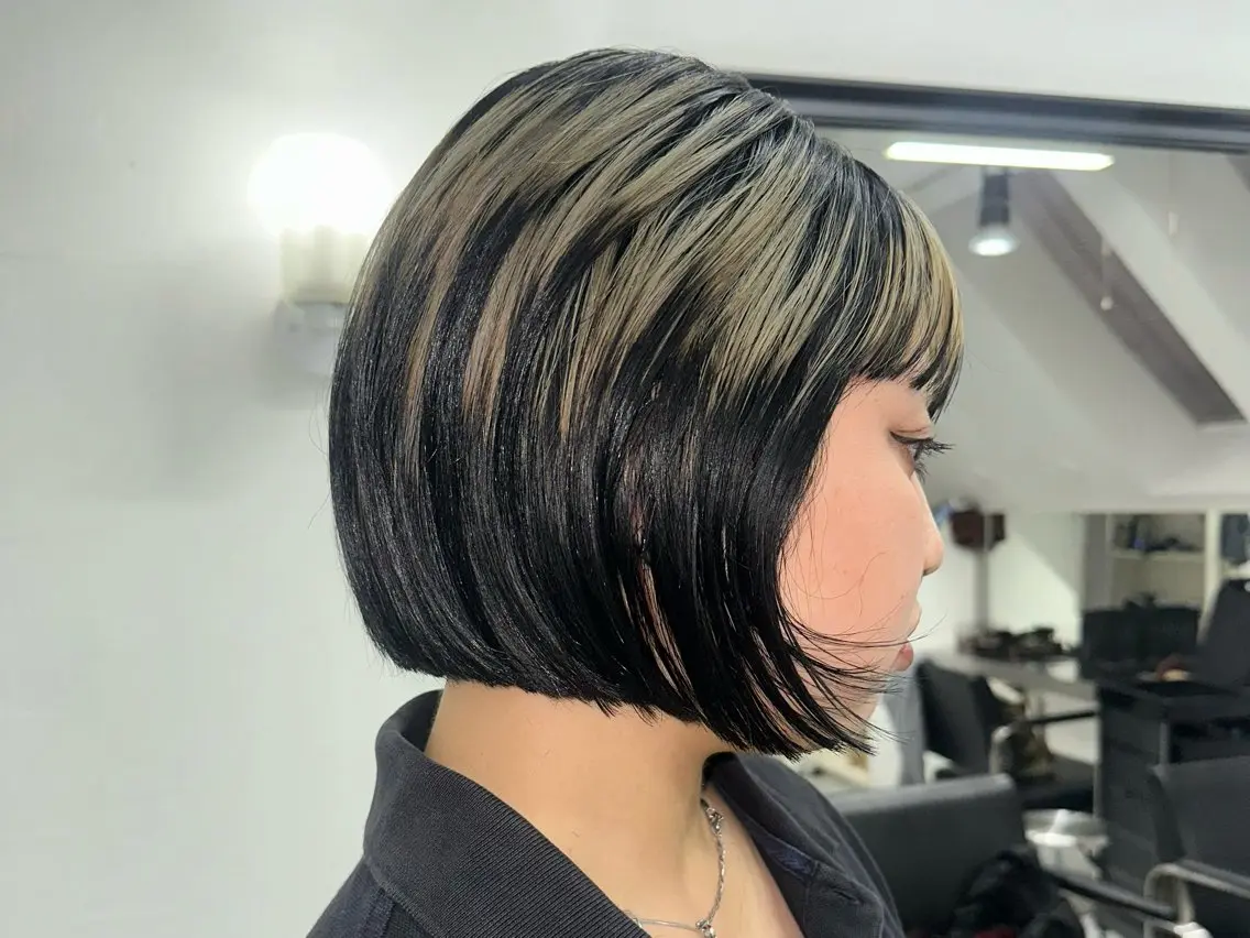 ショート カラー 黒髪 ブロンド デザインカラー ヘアカラー トリートメント デザインカラー特化 中谷蓮のヘアスタイル