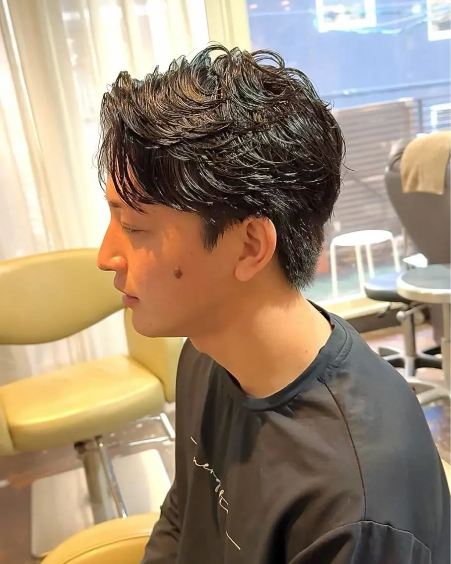 メンズ カット パーマ 原田 黎也のヘアスタイル